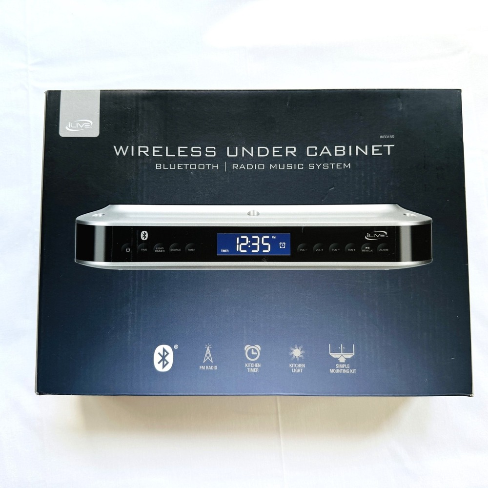 iLive Wireless Under Cabinet Bluetooth Radio Music System IKB318S NEW Old Stock